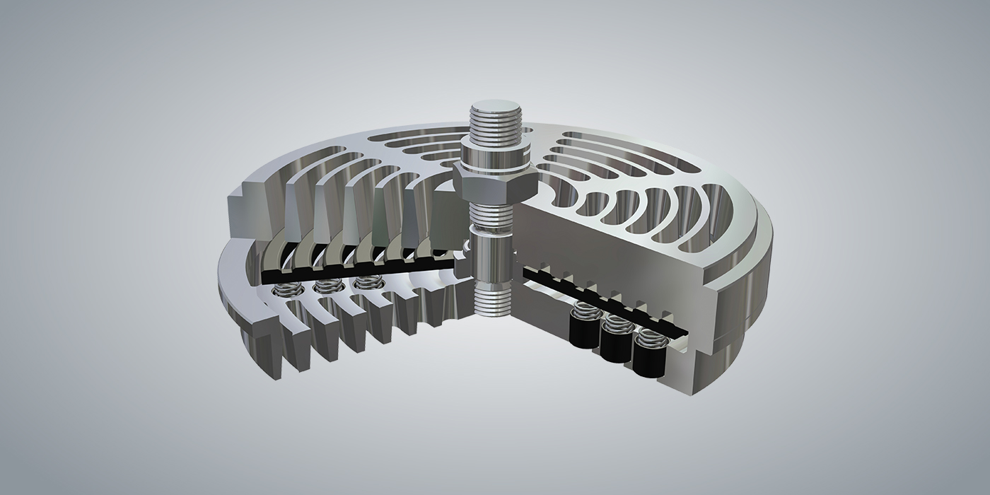 CP - Profiled Plate Valve for natural gas cut with PowerPEEK and refinery in the background