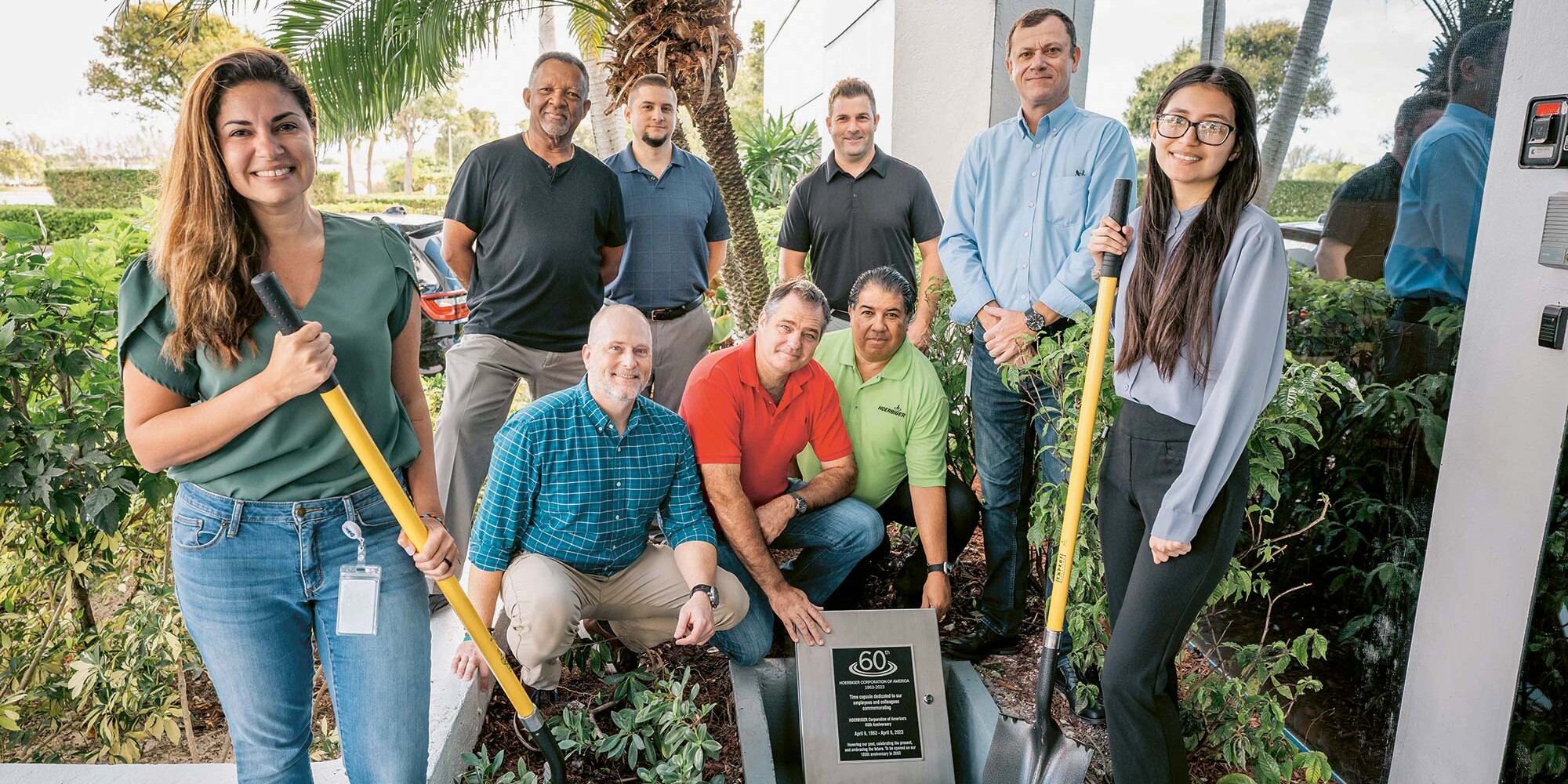 HCA employees in front of the main building in Pompano Beach. HCA employees in front of the main building in Pompano Beach.