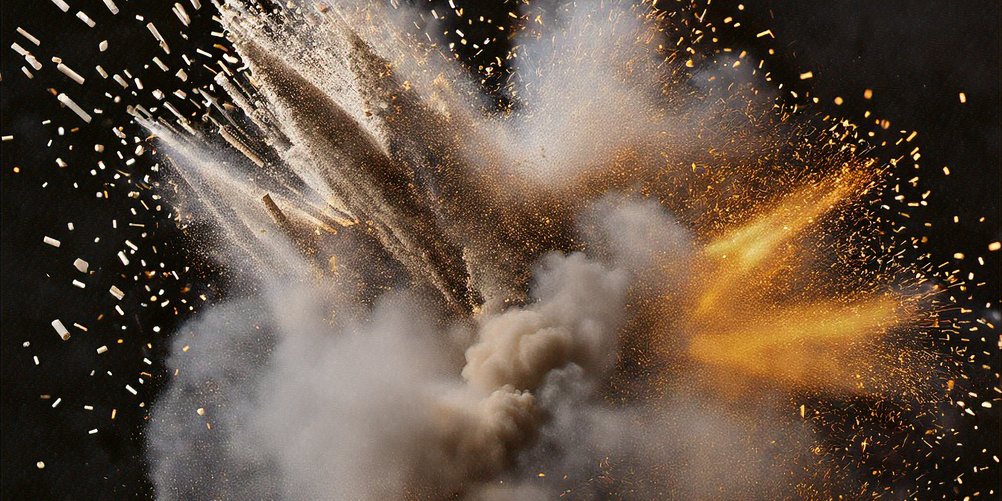 Artistic impression of a dust explosion Artistic impression of a dust explosion